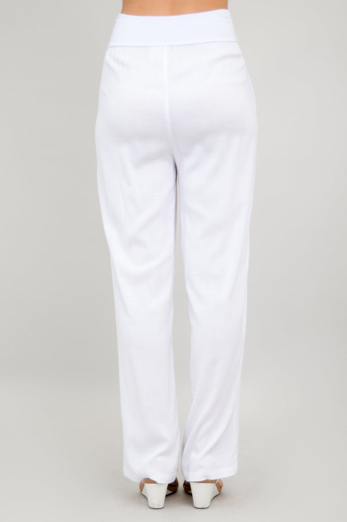 Landon Pant, White, Linen Bamboo