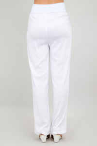 Landon Pant, White, Linen Bamboo