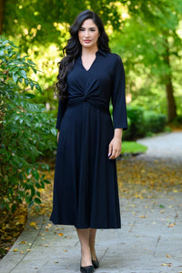 Lara Dress, Black, French Terry