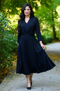 Lara Dress, Black, French Terry