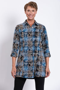 Larissa Tunic, Indigo Plaid, Cotton