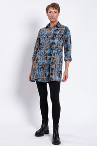 Larissa Tunic, Indigo Plaid, Cotton