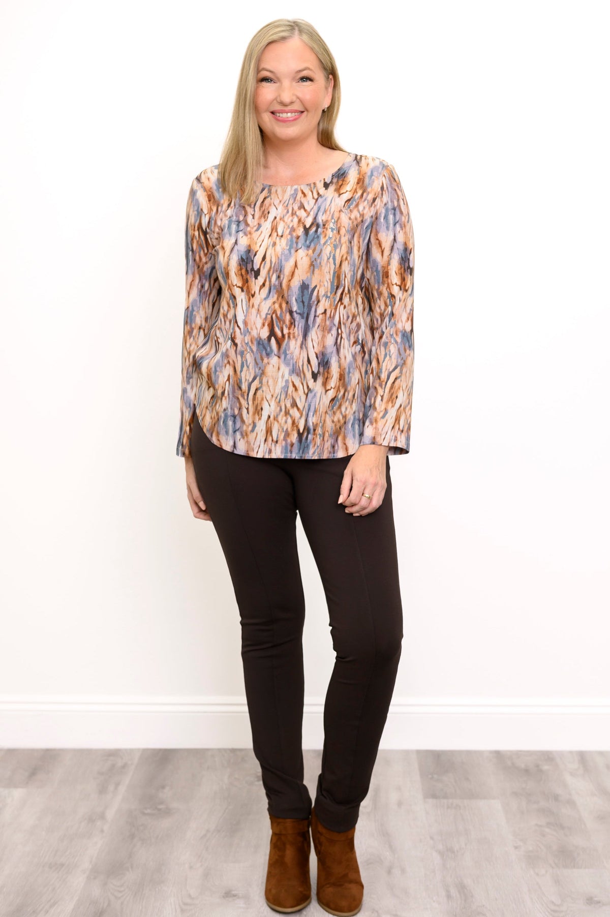 Leila Top, Coffee Blend, Linen Bamboo