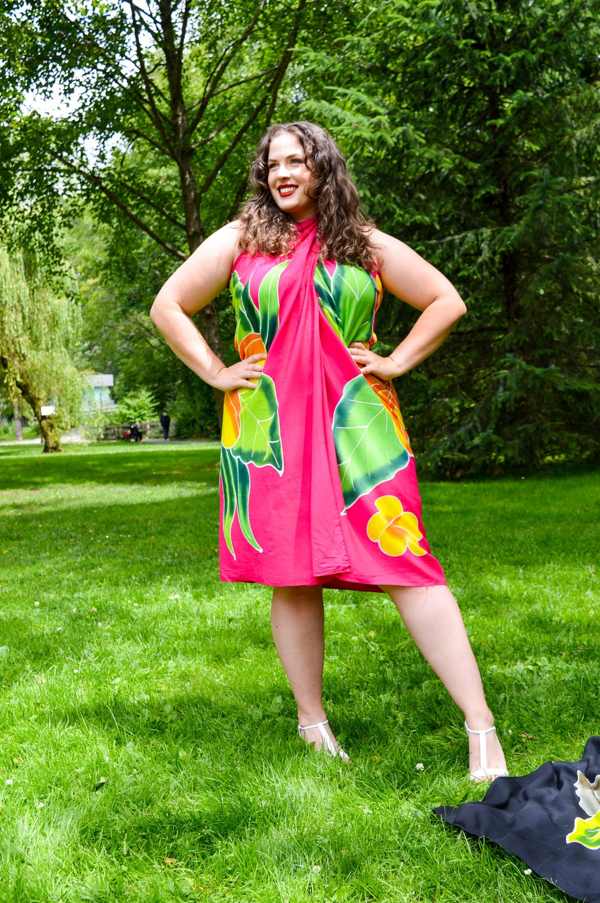 Hand Painted Sarong, Turquoise Kana