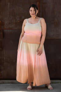 Comfy Skirt, Tan Dip-Dye