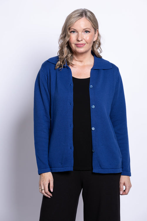 Lily Cardigan, Indigo, Cotton