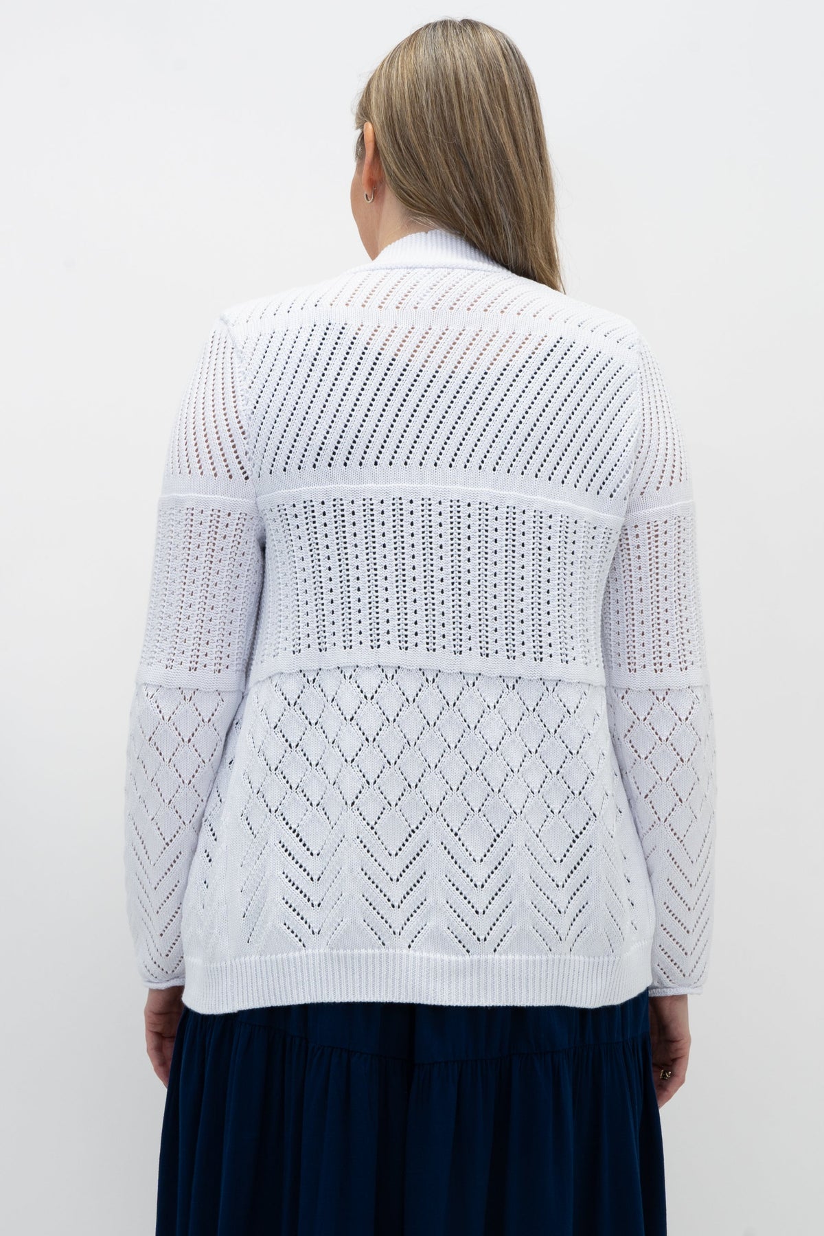 Linda Sweater, White, Cotton