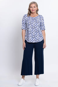 Liza Top, Indigo Rain, Linen Bamboo