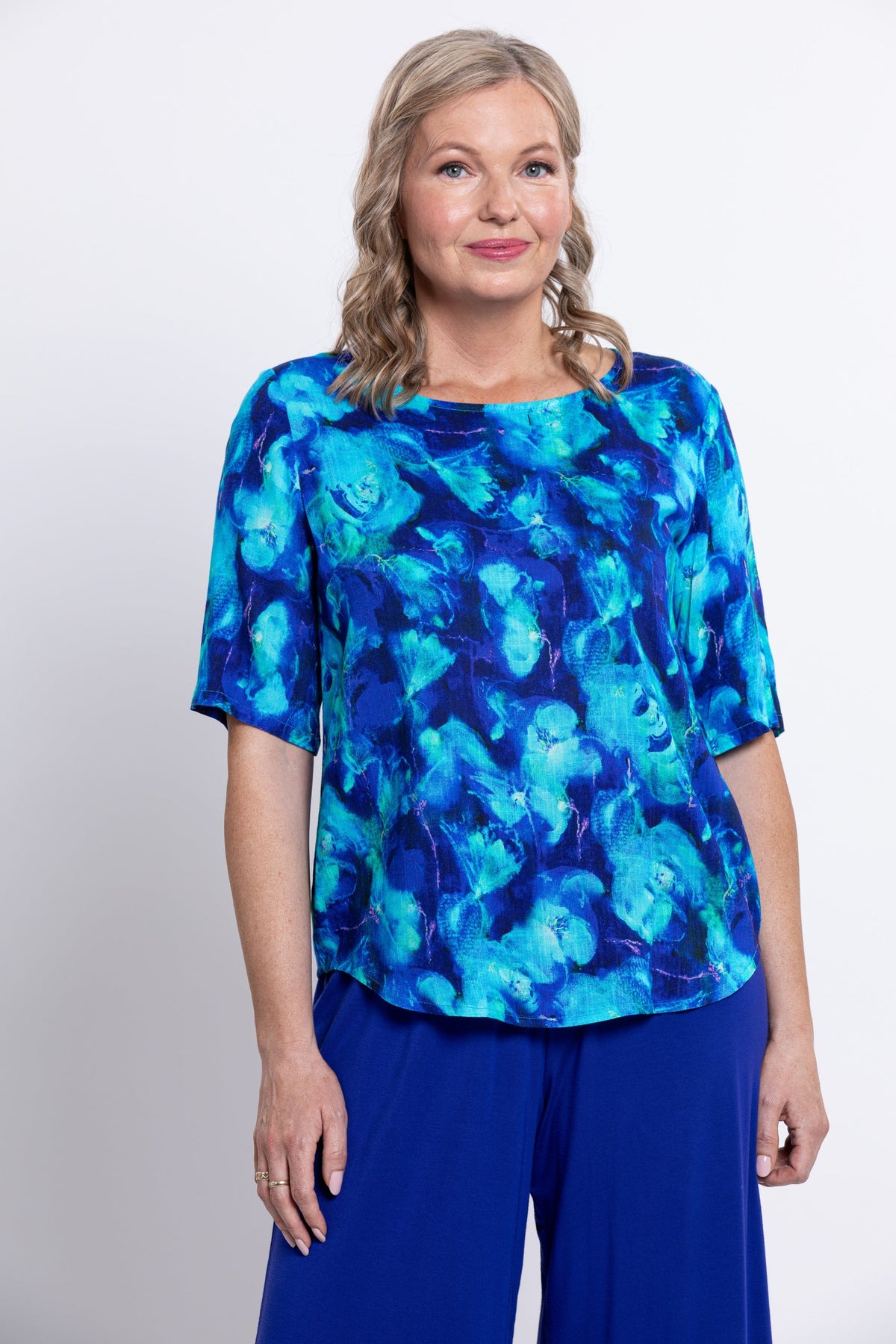 Liza Top, Ocean Reef, Linen Bamboo