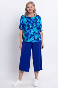 Liza Top, Ocean Reef, Linen Bamboo