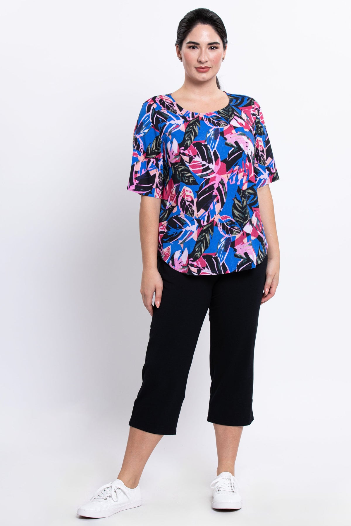 Liza Top, Pink Bonita, Linen Bamboo