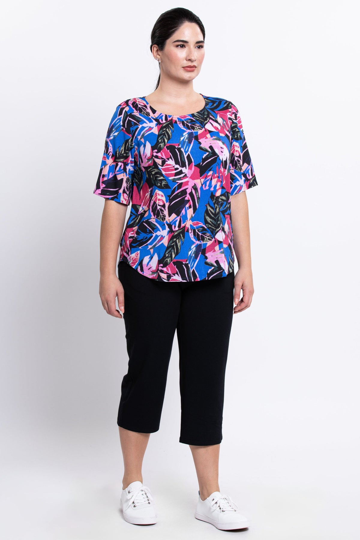 Liza Top, Pink Bonita, Linen Bamboo