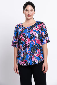 Liza Top, Pink Bonita, Linen Bamboo