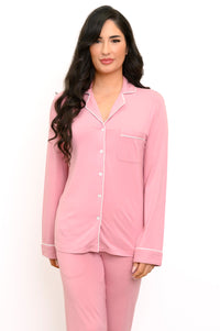 Long PJ Set, Dusty Rose, Bamboo