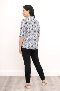 Lorine Blouse, BW Sketch, Linen Bamboo
