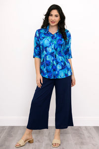 Lorine Blouse, Ocean Reef, Linen Bamboo