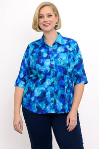 Lorine Blouse, Ocean Reef, Linen Bamboo
