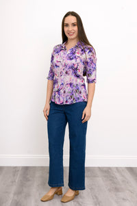 Lorine Blouse, Royale Dynasty, Linen Bamboo