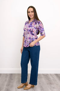 Lorine Blouse, Royale Dynasty, Linen Bamboo