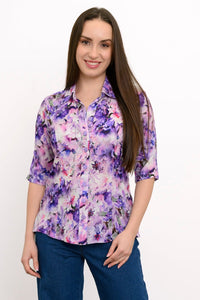 Lorine Blouse, Royale Dynasty, Linen Bamboo