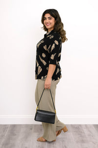 Lorine Blouse, Shadow Leaf, Linen Bamboo