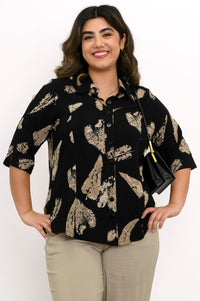 Lorine Blouse, Shadow Leaf, Linen Bamboo