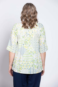 Back view of Luna Boho Peasant Top highlighting the patterned fabric