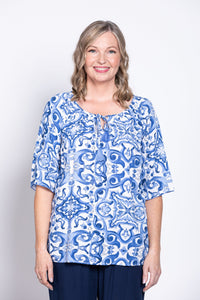 Luna Top, Blue Swirl