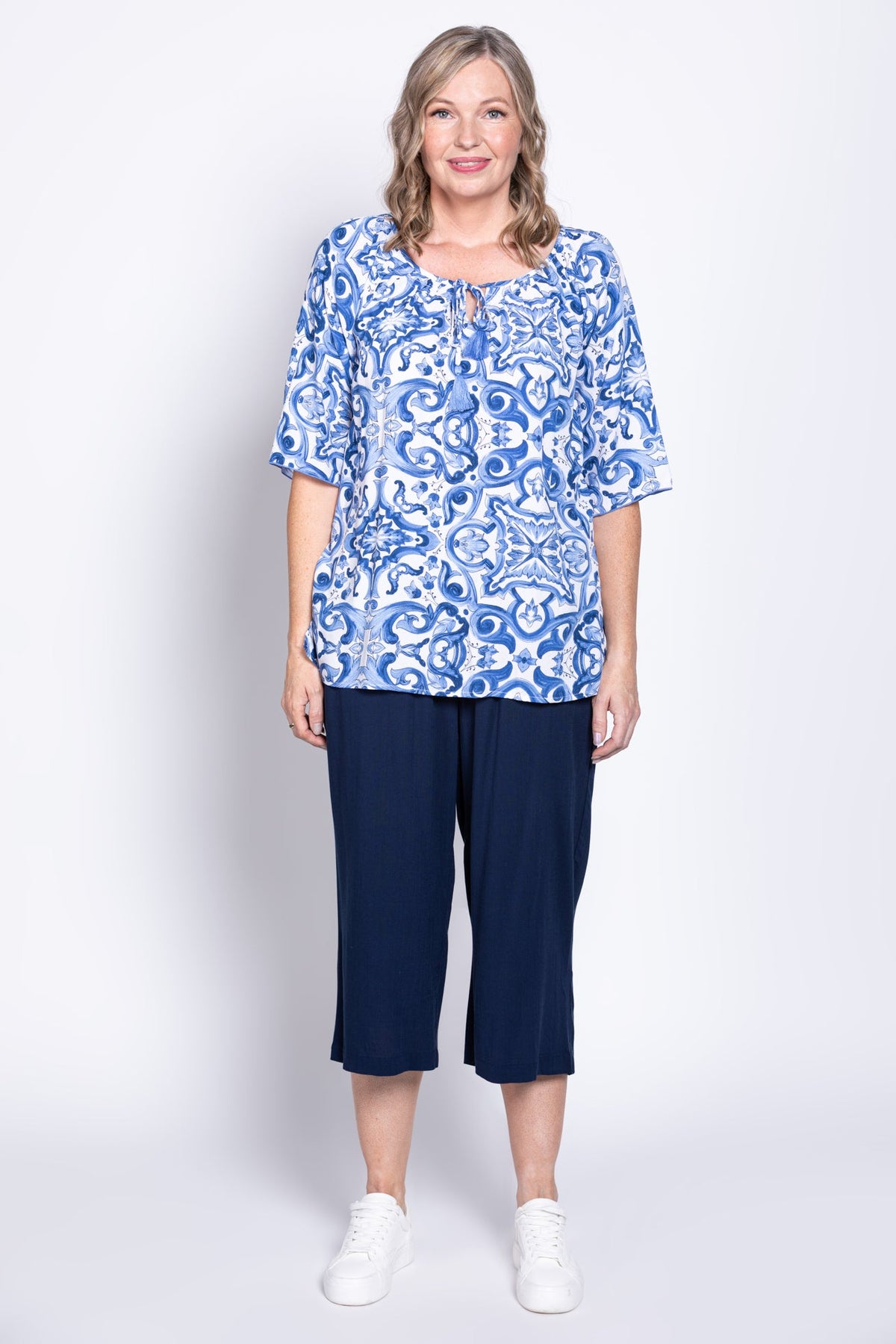 Luna Top, Blue Swirl