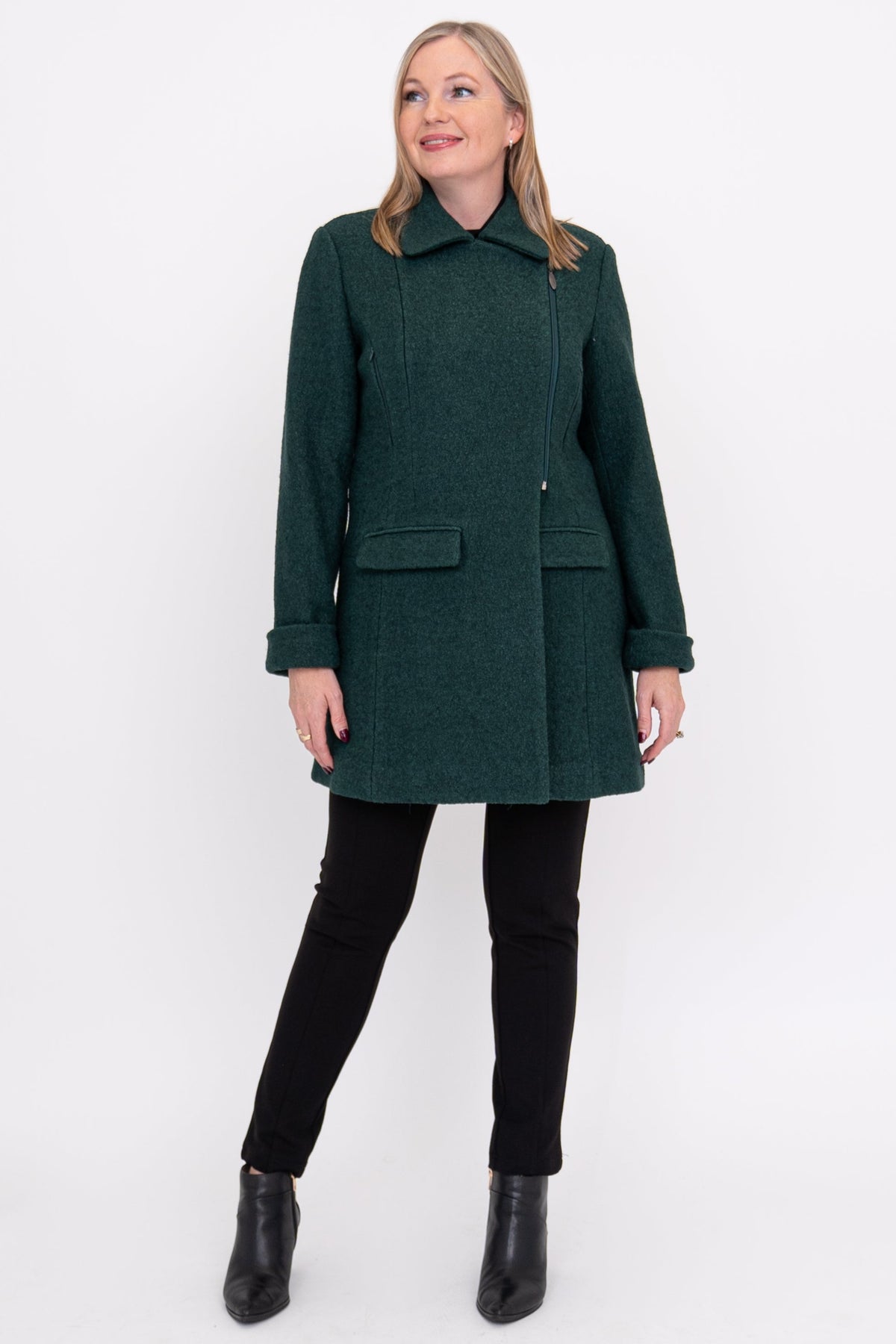 Lyon Coat, Forest, Boiled Wool