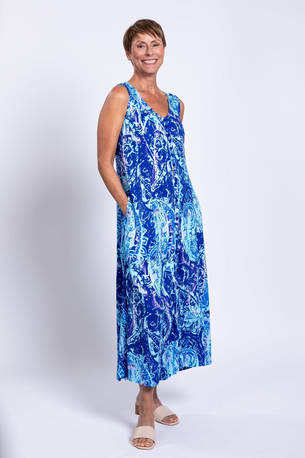 Madison Dress, Curious, Linen Bamboo