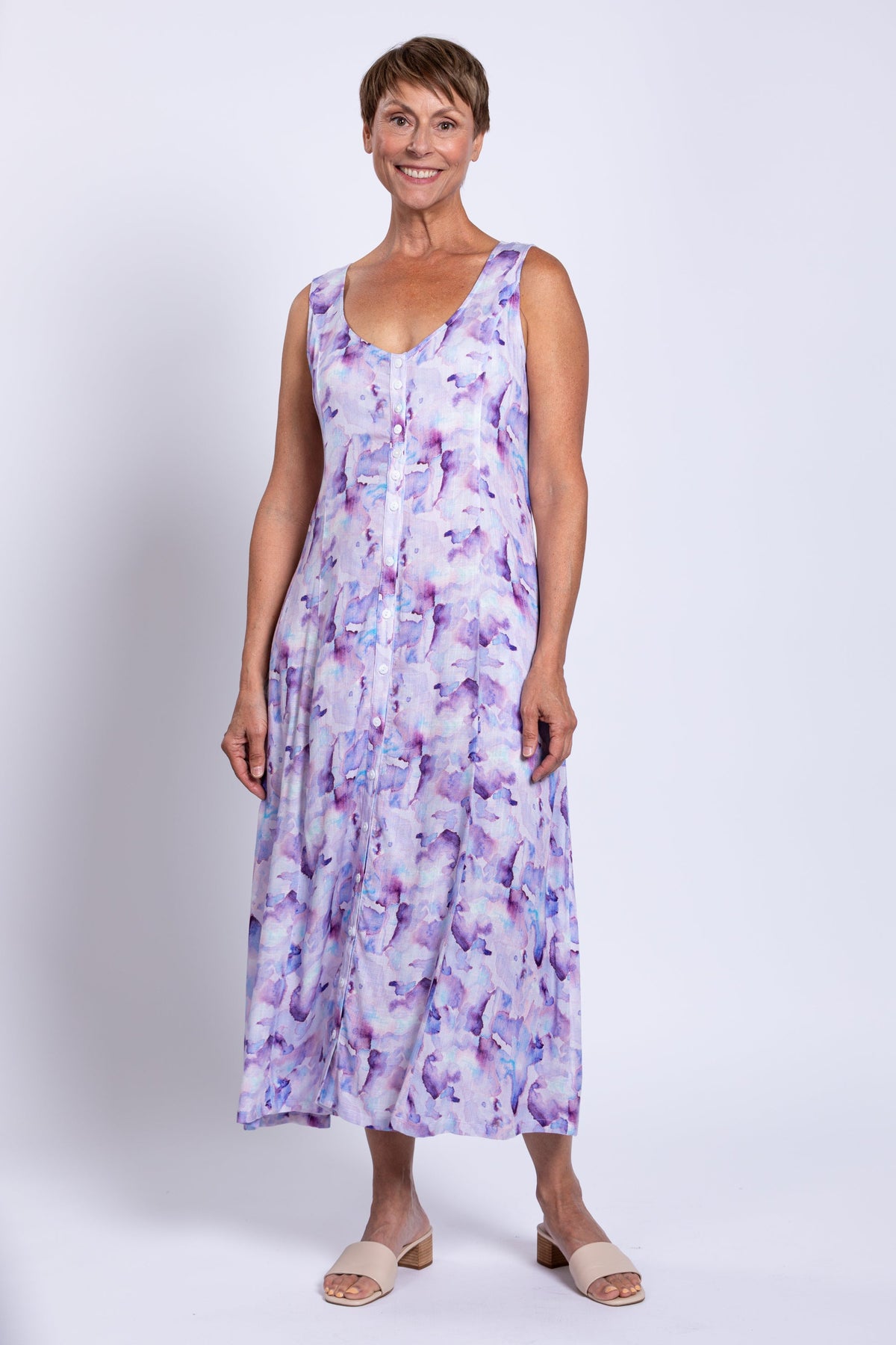Madison Dress, Grace, Linen Bamboo