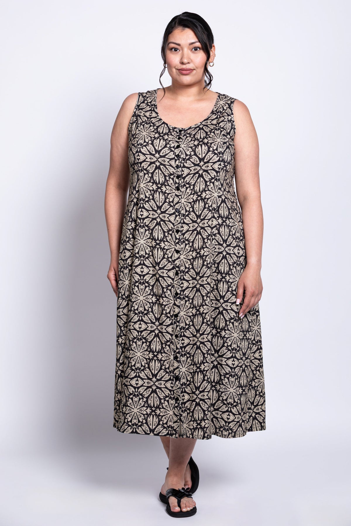 Madison Dress, Sand Ventana, Linen Bamboo