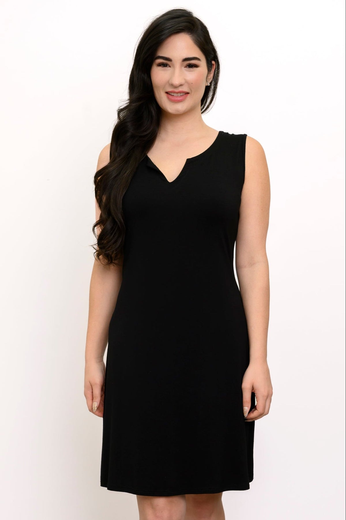 Maggie Sleeveless Dress, Black, Bamboo