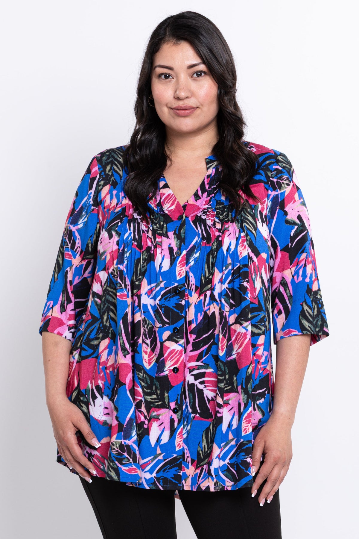 Margate Blouse, Pink Bonita, Linen Bamboo