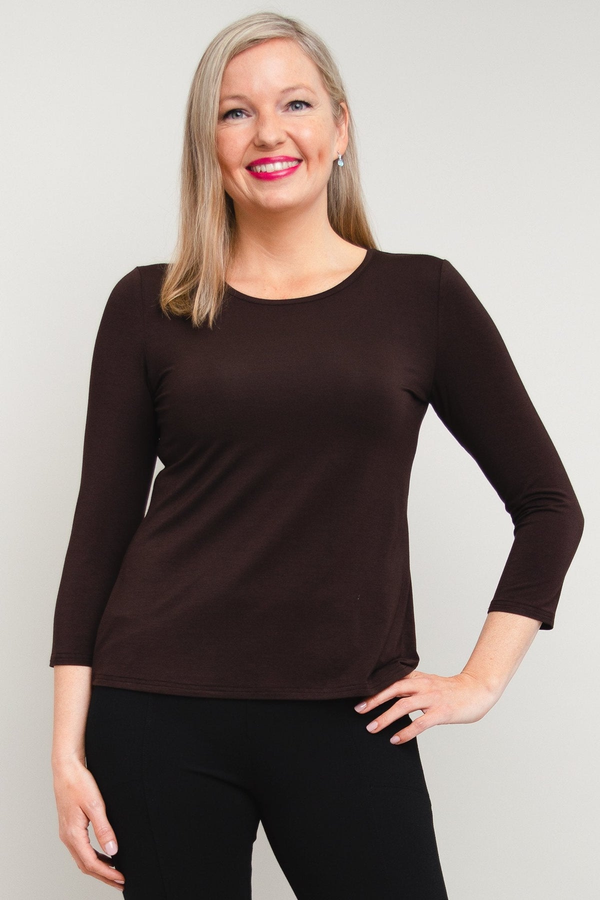 Margorie Top, Coffee, Bamboo - Final Sale