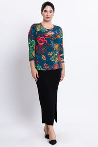 Margorie Top, Teal Fantasy, Bamboo