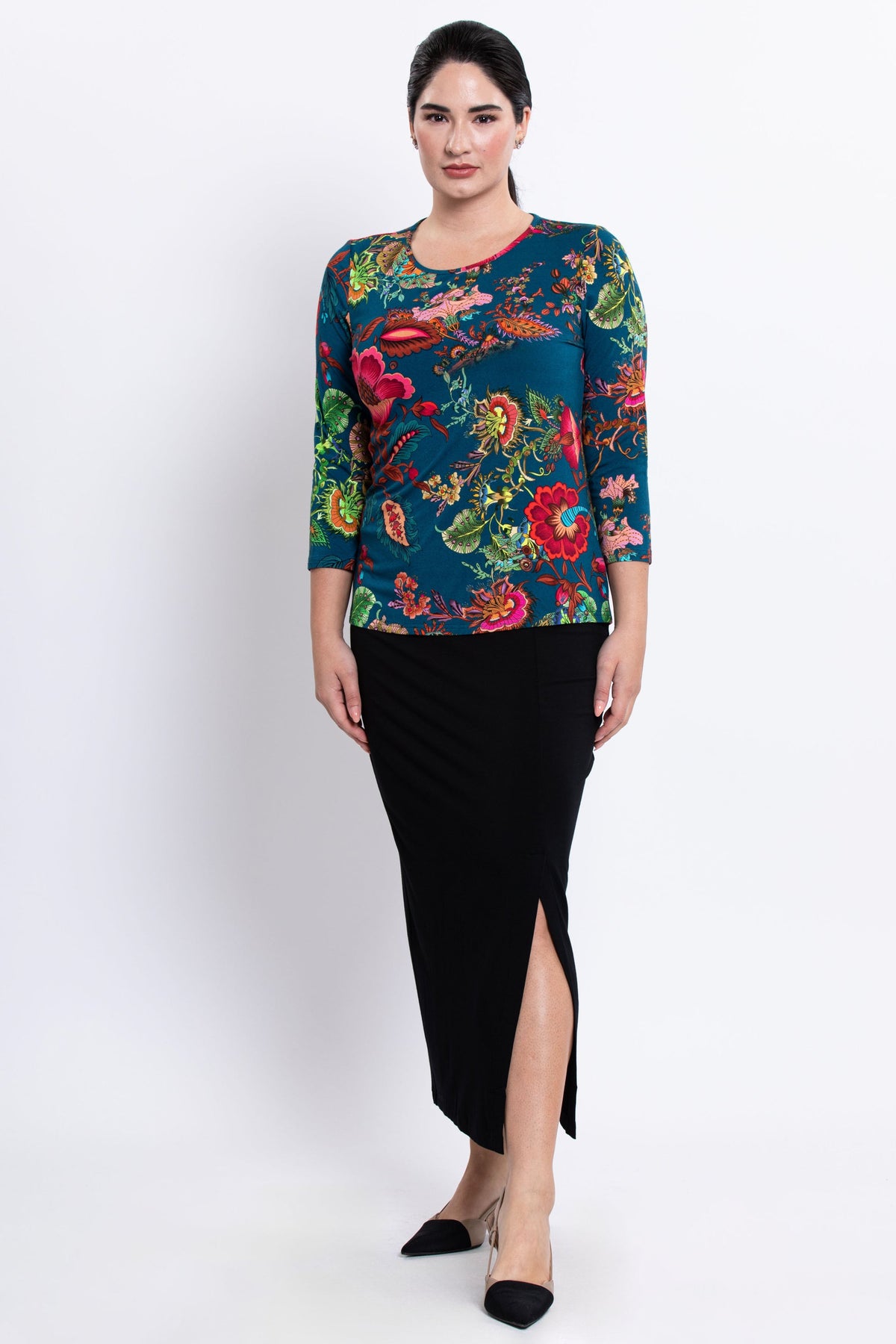 Margorie Top, Teal Fantasy, Bamboo