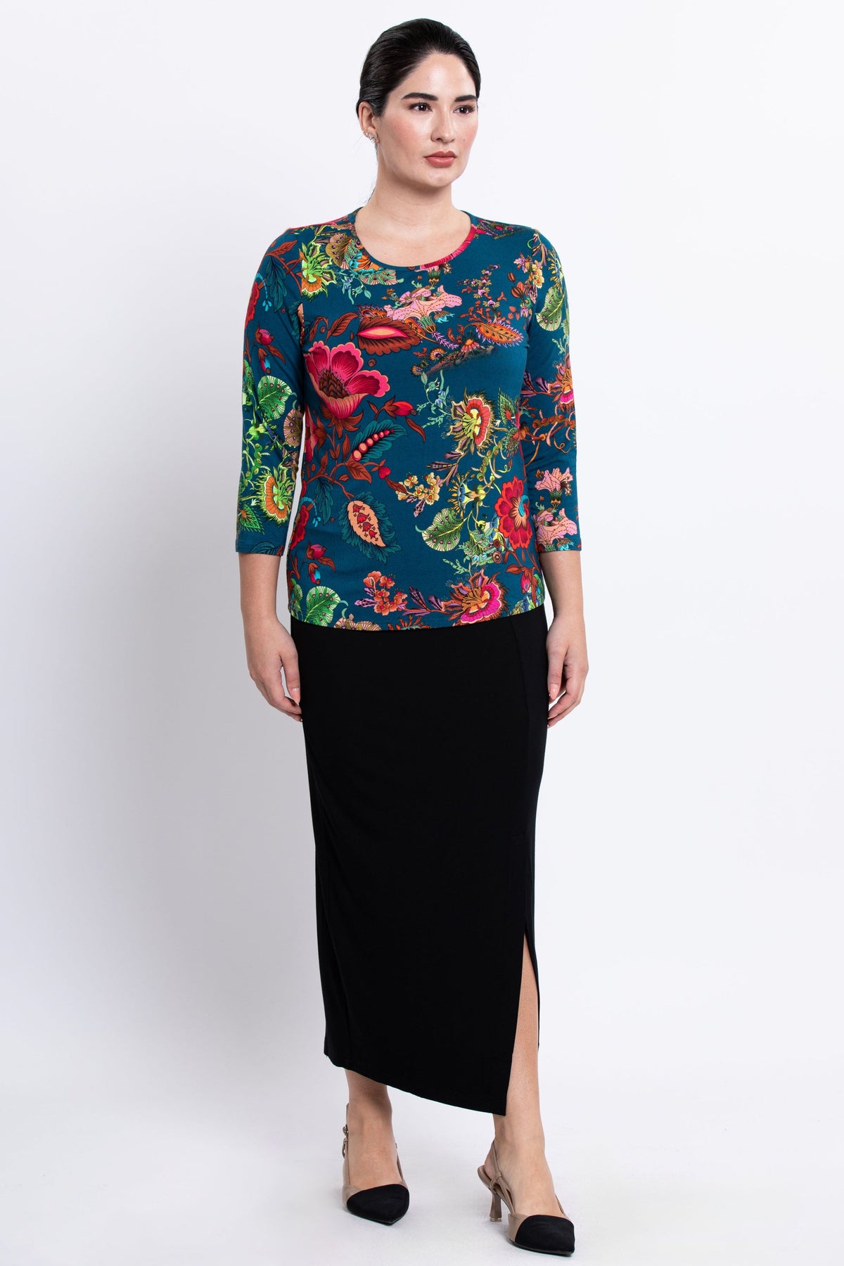 Margorie Top, Teal Fantasy, Bamboo