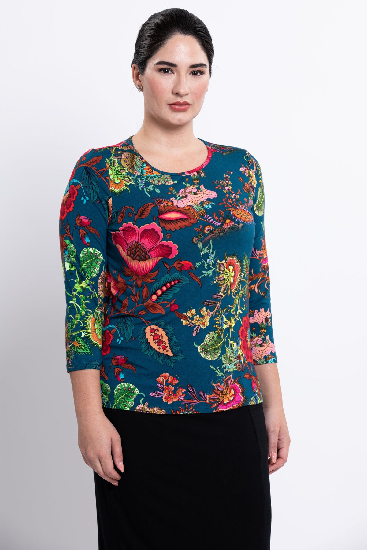 Margorie Top, Teal Fantasy, Bamboo