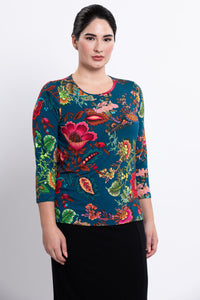 Margorie Top, Teal Fantasy, Bamboo