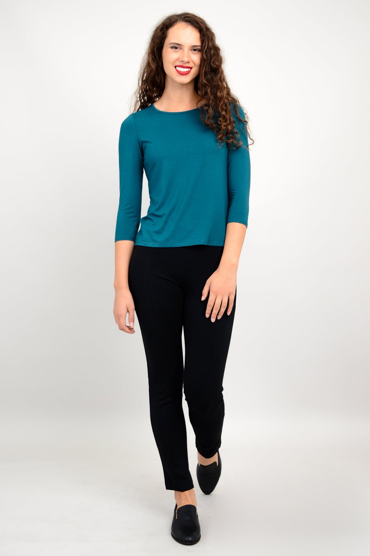 Margorie Top, Teal, Bamboo