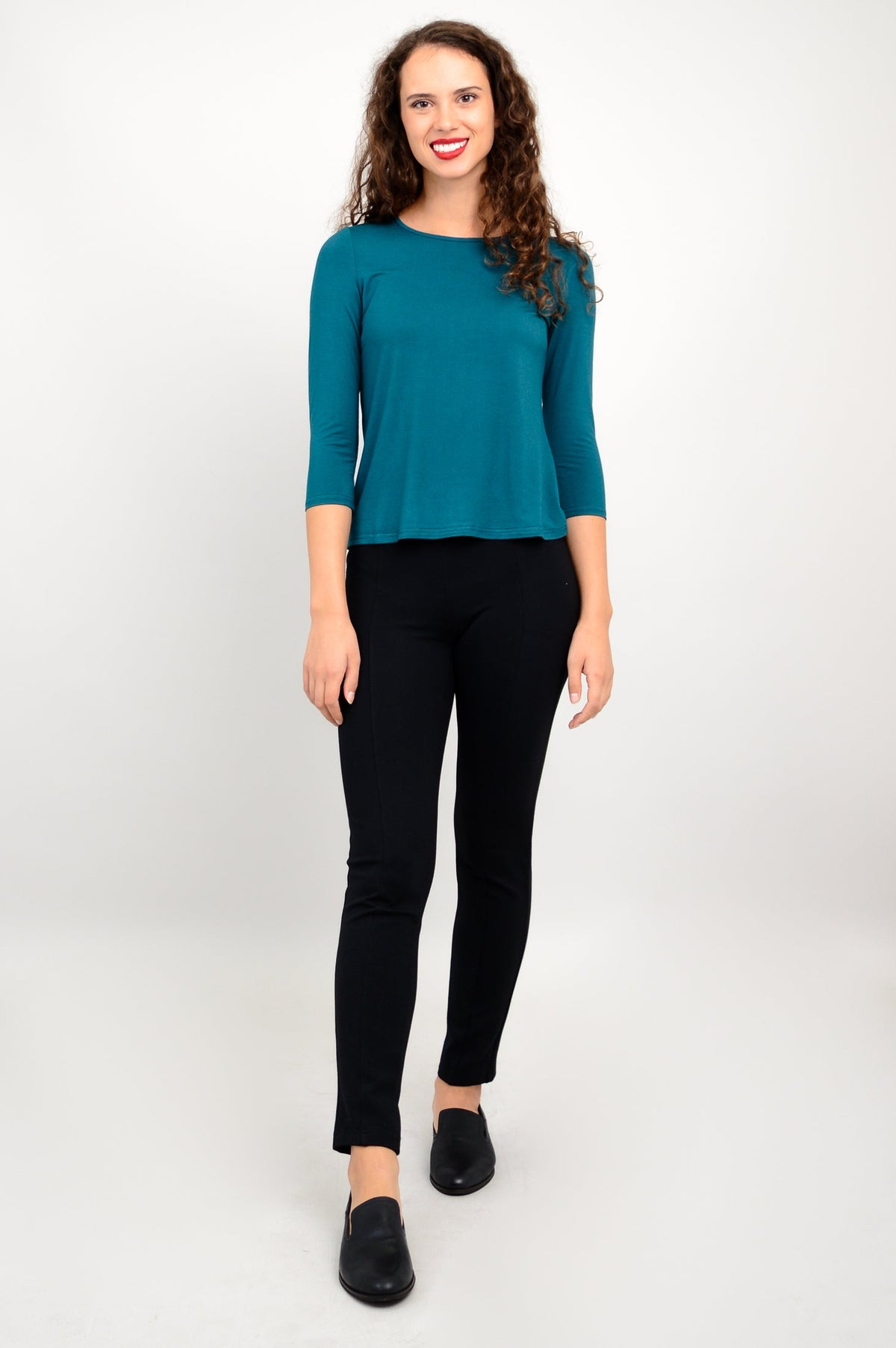 Margorie Top, Teal, Bamboo