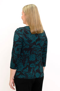 Margorie Top, Teal Boscage, Bamboo