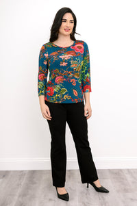 Margorie Top, Teal Fantasy, Bamboo