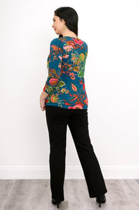 Margorie Top, Teal Fantasy, Bamboo