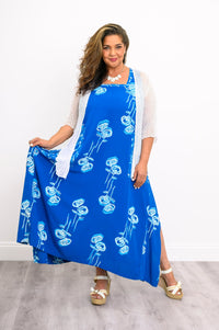 Maria Dress, Blue Stem Bubbles