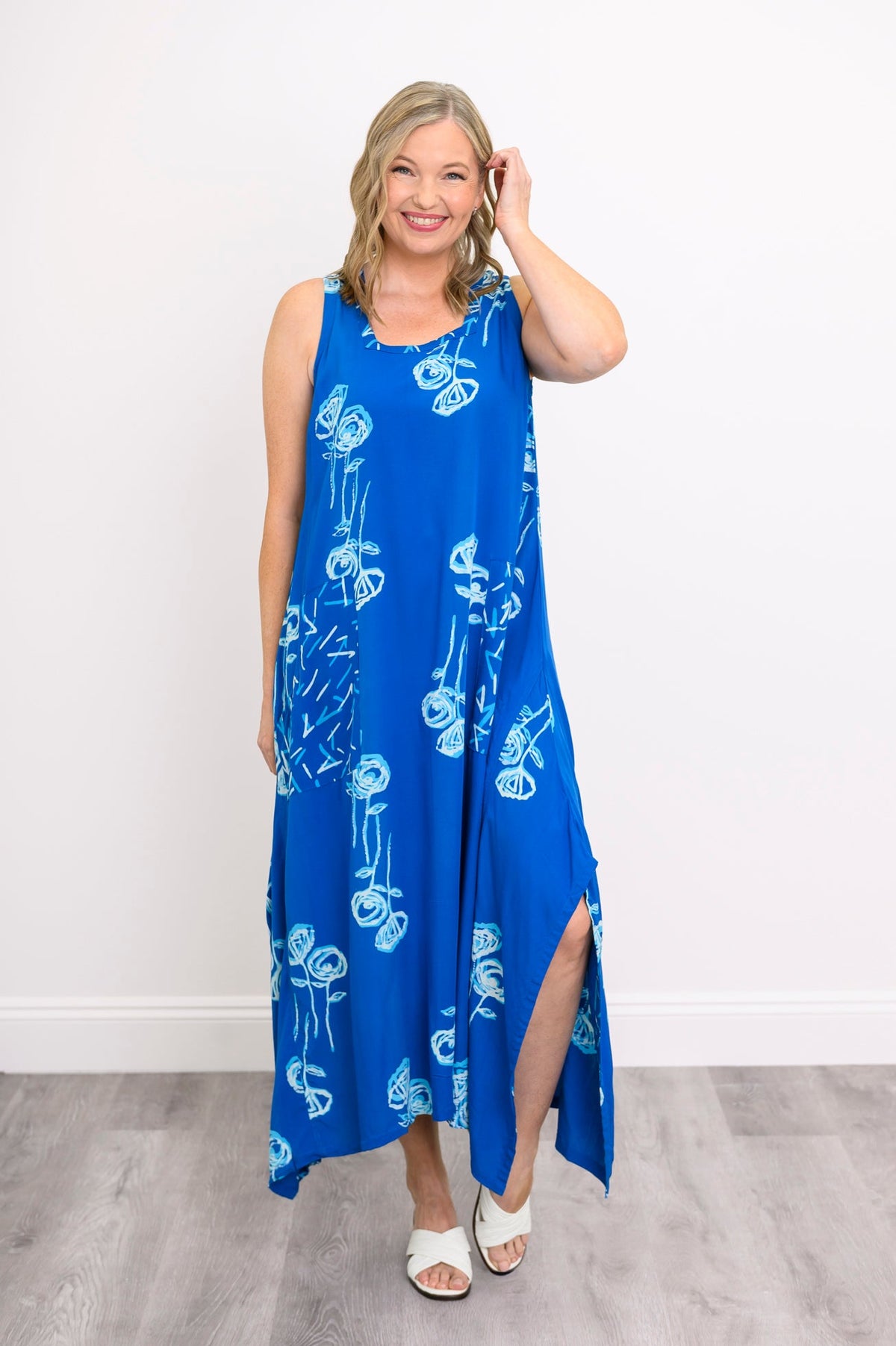 Maria Dress, Blue Stem Bubbles