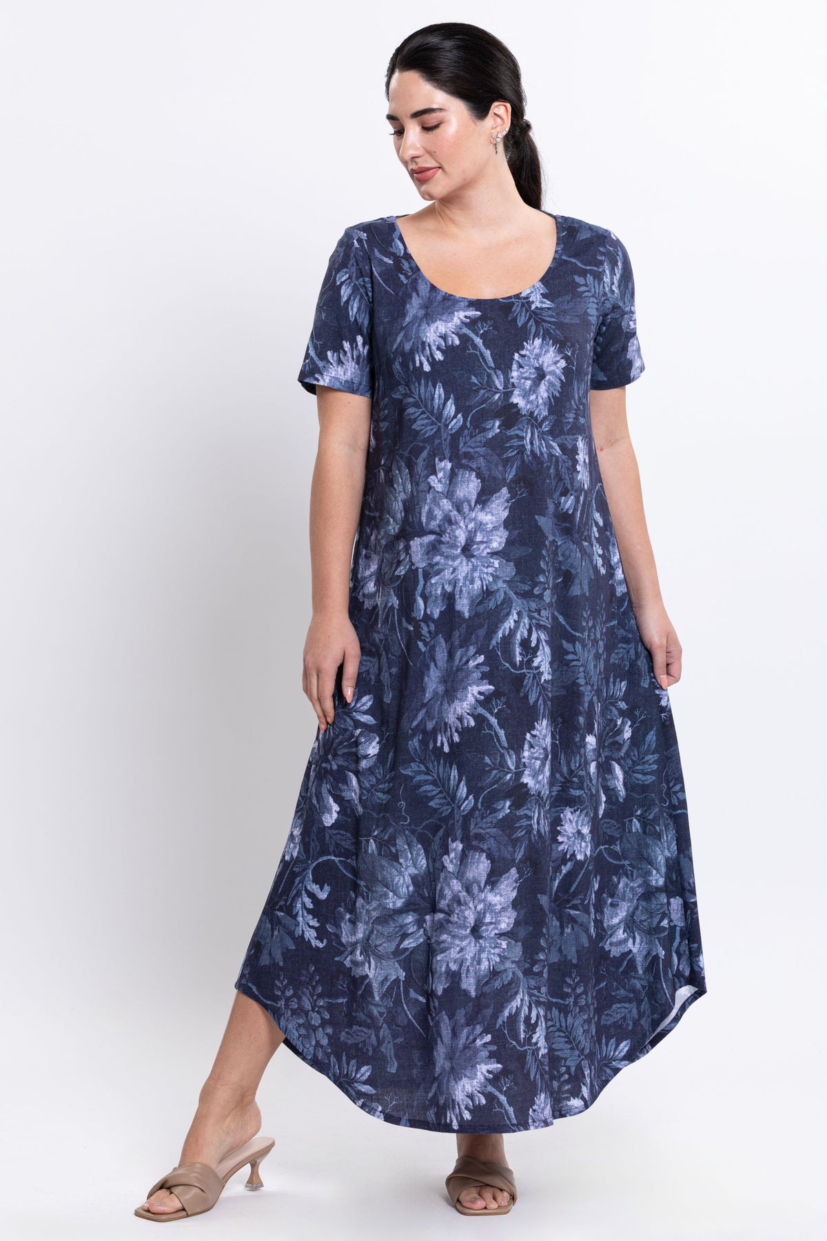 Martha Dress, Indigo Mood, Linen Bamboo