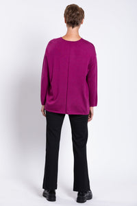 Matera Sweater, Magenta, Merino Wool